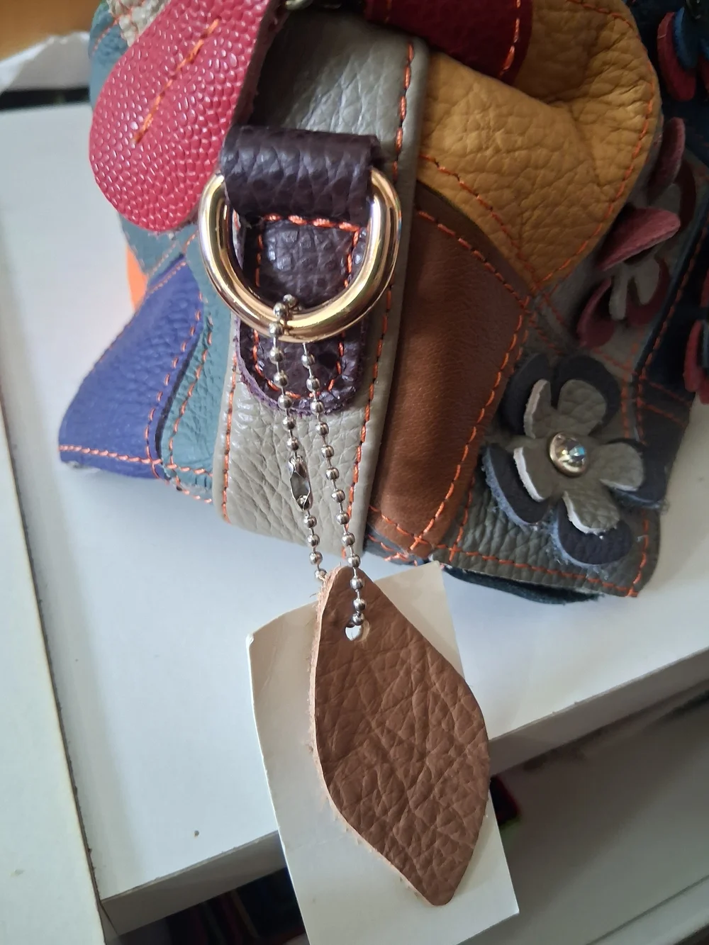 Colorful Patchwork Floral Satchel Bag - Multicolor